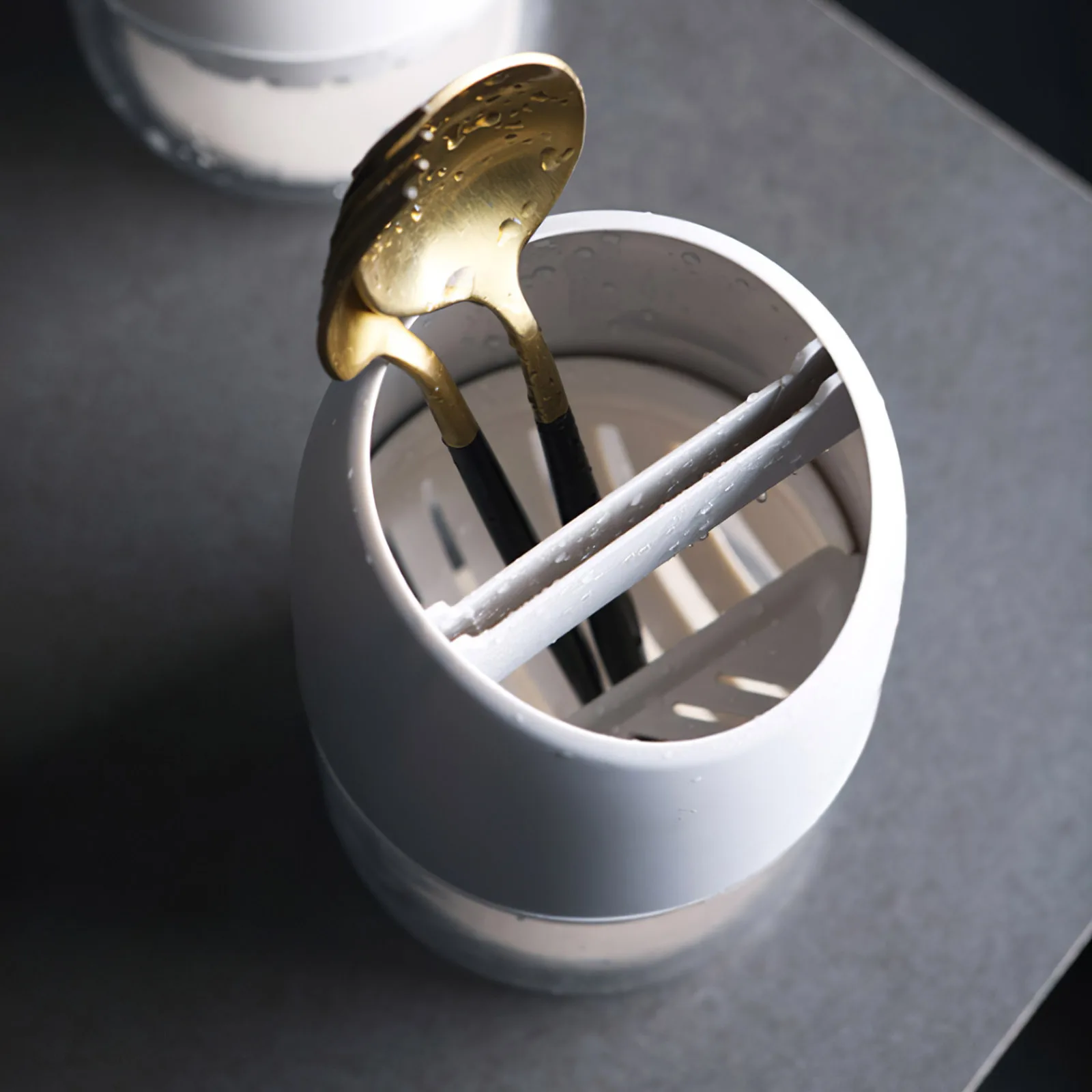 Diatom Trowel Chopsticks Drain Rack Storage Box Gray Kitchenware Bacteria Control Quick-Drying East Cleaning Spoon | Дом и сад