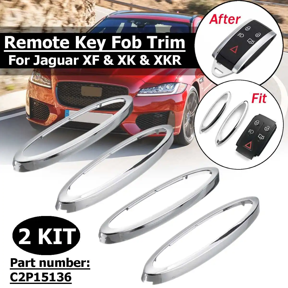 

Комплект хромированных брелоков дистанционного управления для автомобилей Jaguar XF, XK, XKR, 4 шт., аксессуары для системы зажигания # C2P15136