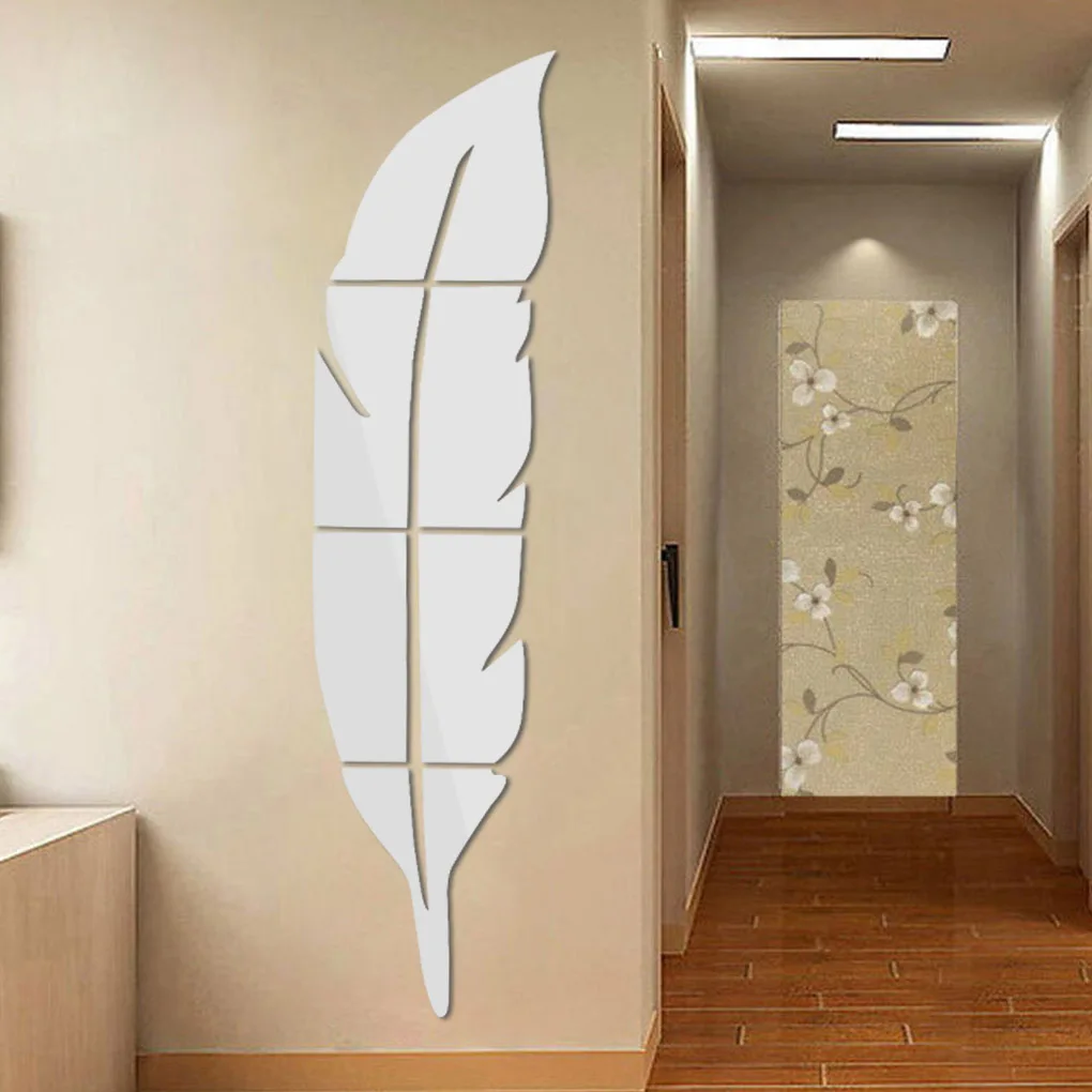 

Feather 3D Mirror Wall Sticker home decor Living Room bedroom Art Home Acrylic Sticker Mural Wall Mirror Sticker Decoration