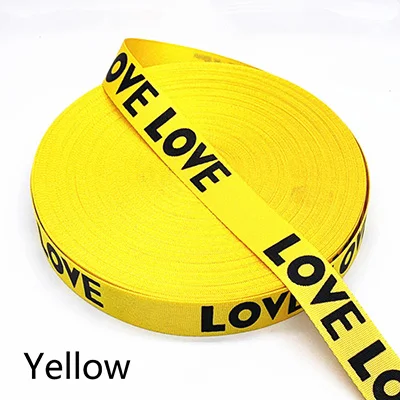 Yellow Meetee, 8 метров, 25 мм, нейлоновая тесьма, цветная печать, кружевное полотно для сумки, ремень, пояс, сделай сам, декор одежды, лента, аксессуары для шитья - Цвет: Yellow