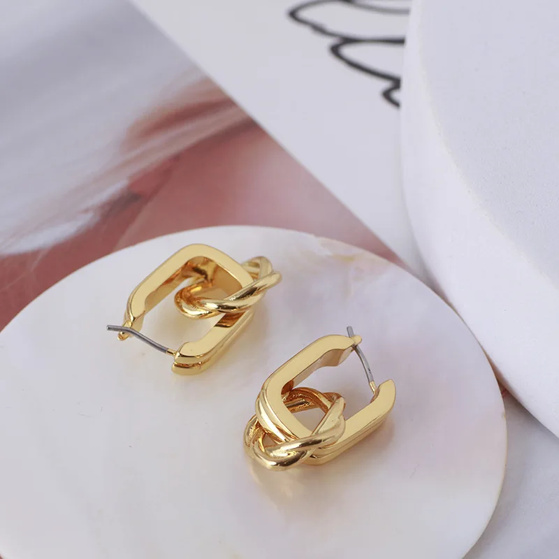 

Geometric irregular ring detachable dual purpose earrings