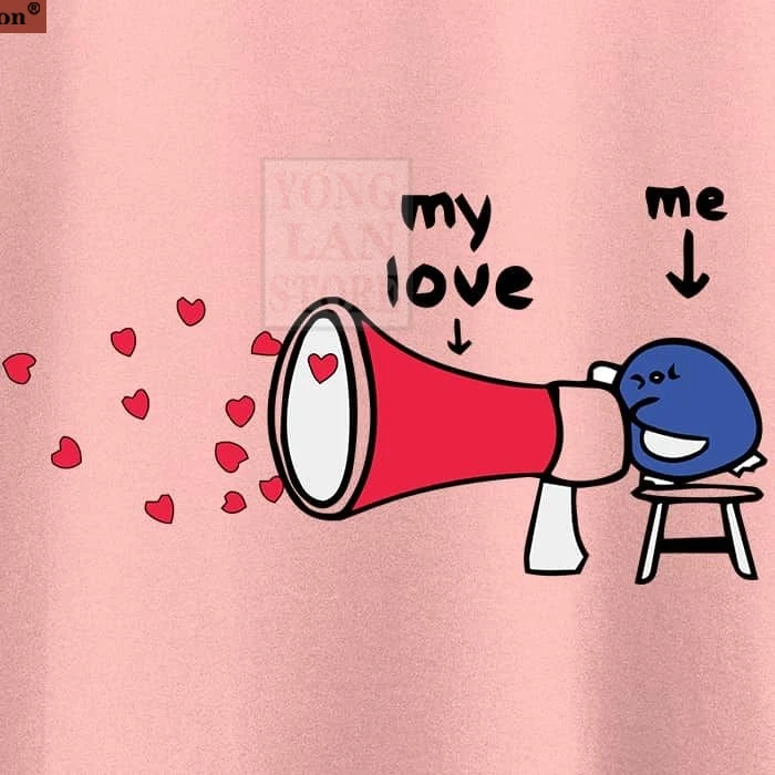 

Fashion Printed T-Shirt Short Sleeve propose doodle couple personality t shirt