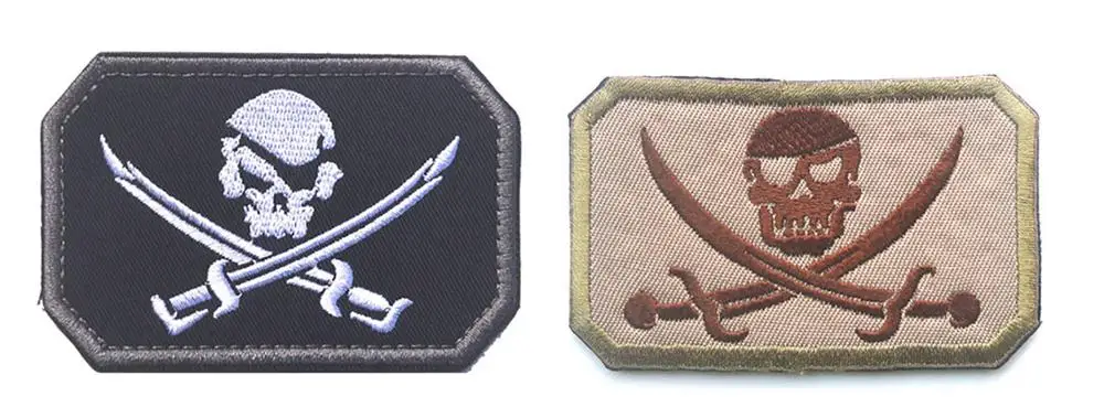 Пиратский Веселый Роджер крест мечи кости скелета черепа зомби призрак вышитый