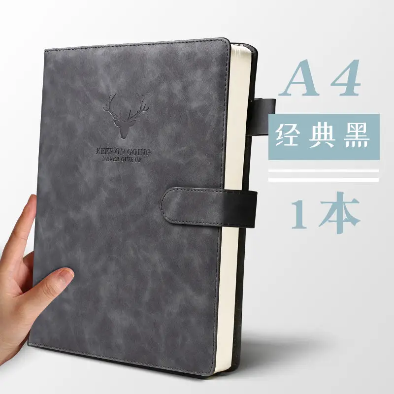 

A4 Notebook Ultra-thick Thickened Notepad Business Soft Leather Work Meeting Record Book Office Diary Sketchbook Students Cute