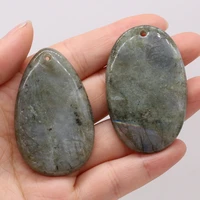 wholesale flash pendants natural stone drop egg shaped labradorite pendant for women diy charms necklace making jewelry gift