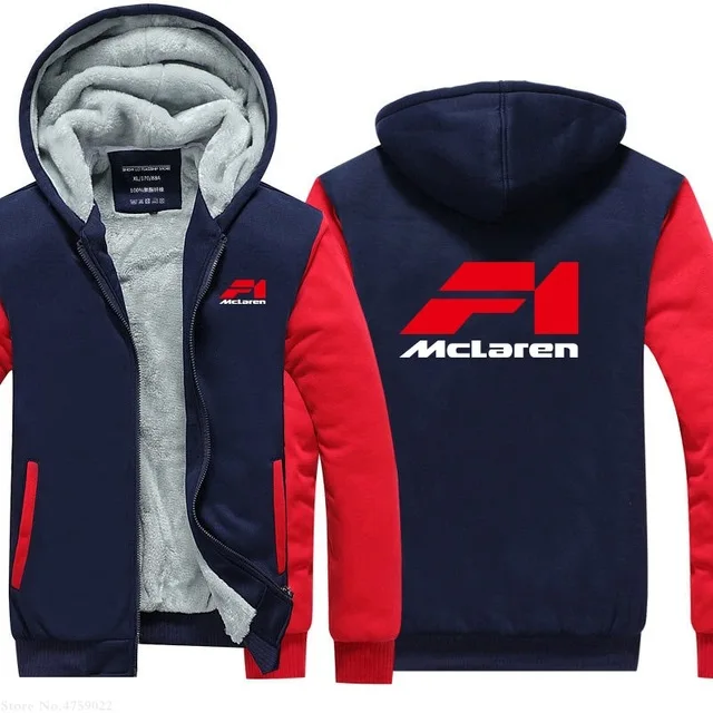 Толстовка мужская флисовая на молнии Свитшот Mclaren Повседневная утепленная