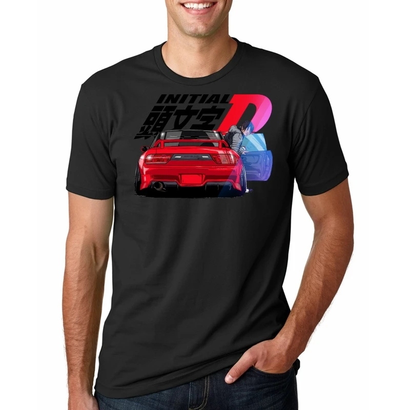 

Men Funy tshirt Initial D Short Sleeve O-Neck Tops Tee men t shirt