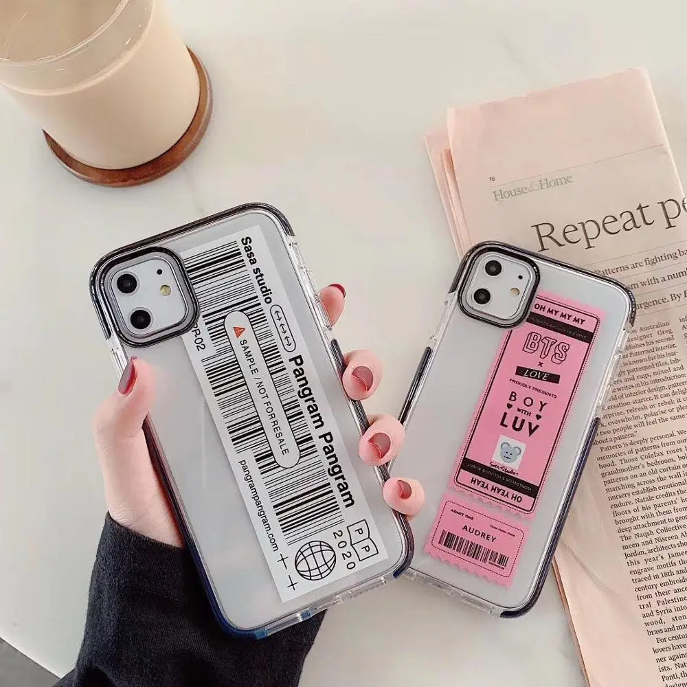 Милый прозрачный чехол ORYKSZ для iPhone 11 Pro Max 7 8 Plus X XR XS Ударопрочный Мягкий |