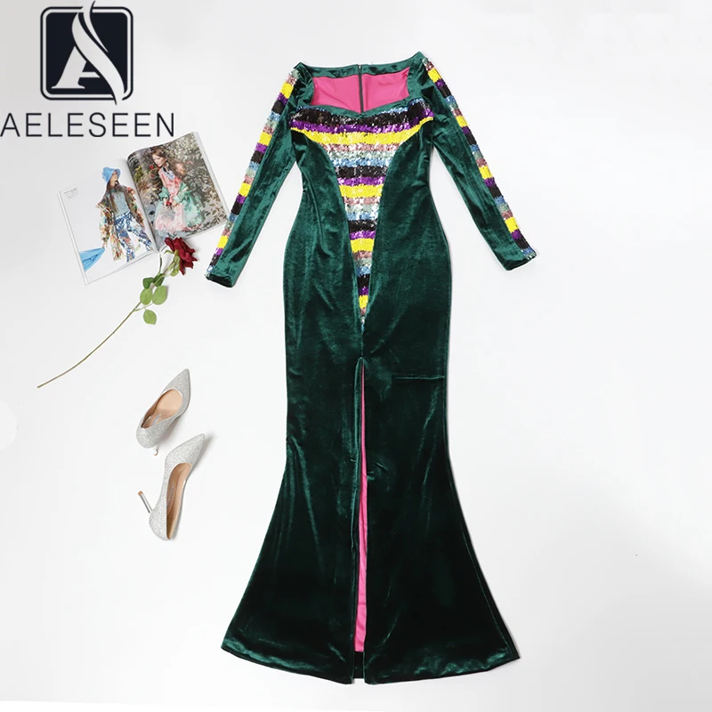 AELESEEN новый дизайн высокое качество вельвет облегающие платья для женщин 2020