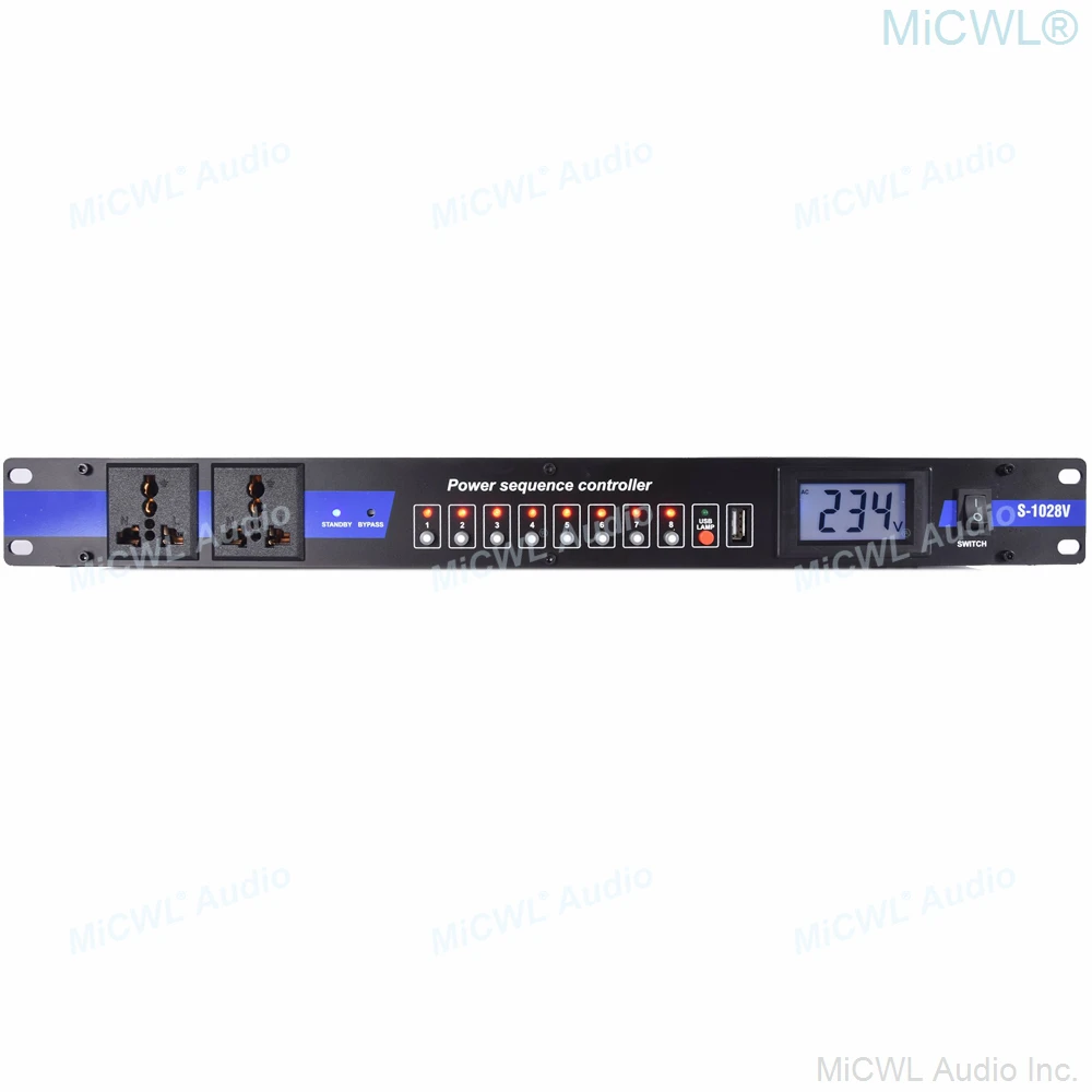 MiCWL 10 каналов ЖК-дисплей Мощность регулятор последовательности 30A 250V стоечные