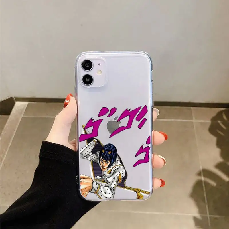 

JOJO 39 s Bizarre Adventure Japanese Phone Case Transparent for iPhone 6 7 8 11 12 s mini pro X XS XR MAX Plus