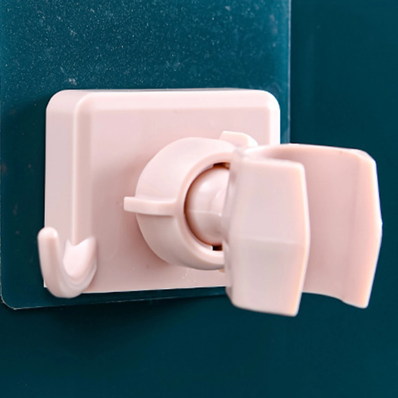 

Hot Punch-free Adhesive Shower Bracket 180 Degree Adjustable Shower Holder with Hooks for Bathroom D6