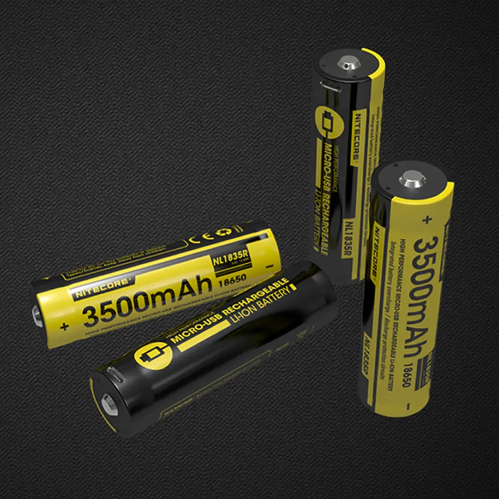 NITECORE NL1835R 3500 мА/ч Высокая производительность Встроенный Micro-USB зарядка Порты и