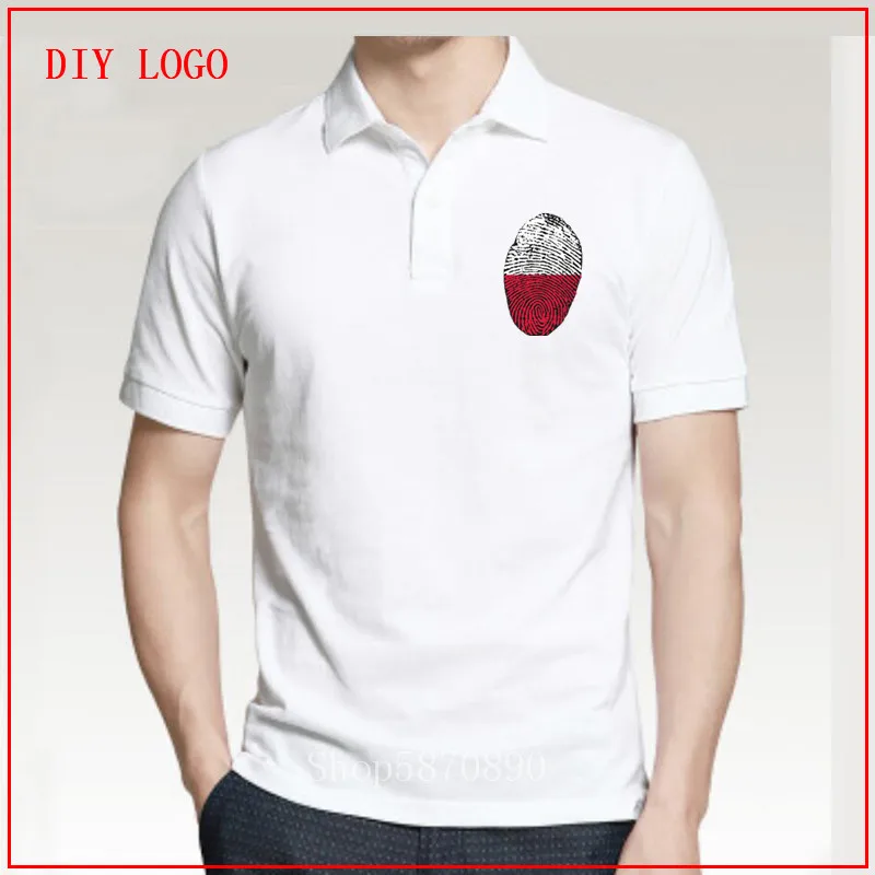 Мужская футболка-поло с принтом флага Польши и отпечатков пальцев Красная