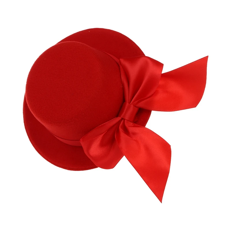 Женская мини шляпа Вуалетка Burlesque Millinery с бантом красная и белая перьевая из