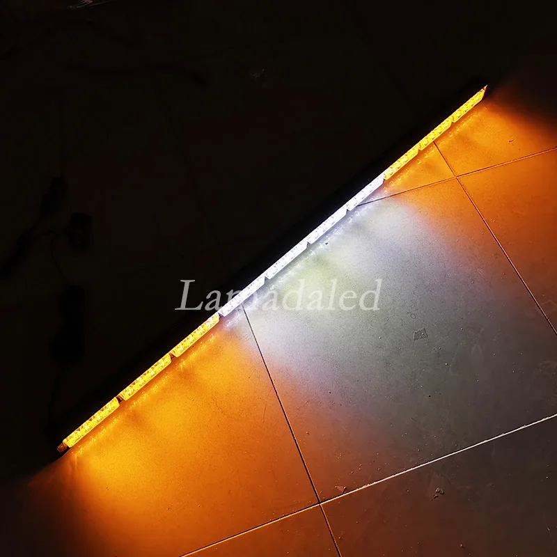 amber white amber 106 см полицейский светодиодный светильник, аварийный стробоскоп, светильник s бар, светодиодная Автомобильная решетка, мигающая сигнальная лампа, безопасный стробоскоп, янтарный, красный, синий - Цвет: amber white amber