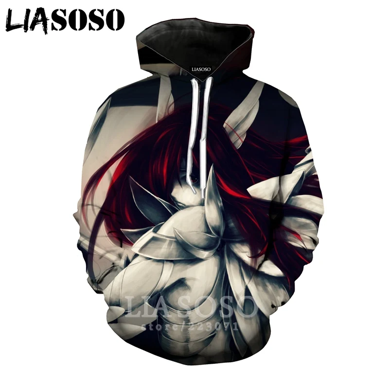 LIASOSO толстовка с хвостом Феи для мужчин и женщин Модный 3D принт аниме Нацу