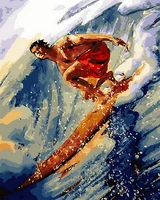 surfing picture diy digital oil painting by number painting christmas birthday unique gift