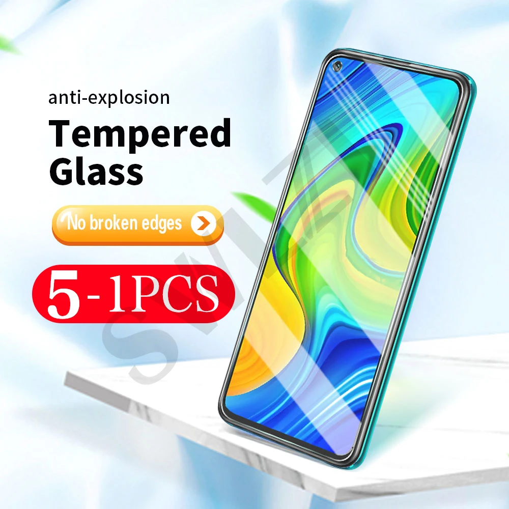 

5-1Pcs tempered glass smartphone for Redmi 10X 9 9i 9T 9A 9C note 10 10s 9T 9s pro MAX protective film phone screen protector