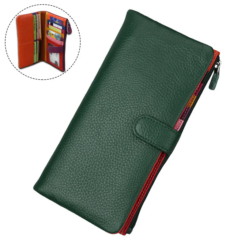 Style B Green Модные женские кошельки Женский кошелек из натуральной кожи, Женский кошелек для монет, женский клатч конфетного цвета, на молнии, кошелек женский натуральная кожа кошелёк-женский baellerry для женщин портмонета - Цвет: Style B Green