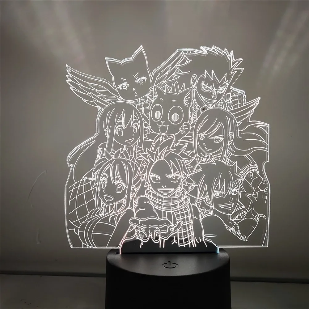 Аниме фигурки Moogle Lampara Final Fantasy изменение цвета 3D DIY ночные светильники модель