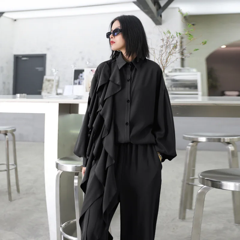 

Женский Повседневный костюм из 2 предметов, свободная длинная рубашка и брюки с широкими штанинами, модель WS254 на весну и лето, 2021