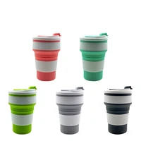 350ml silicone multifunctional high temperature and scald resistant portable folding water cup with lid