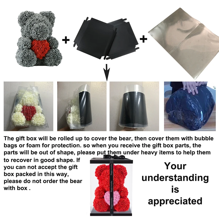 2019 самое лучшее &quotсделай сам&quot подарки на день Святого Валентина 35 см Black Rose