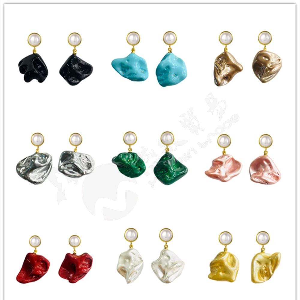 Женские нестандартные Серьги Подвески 9 цветов новинка 2020 простой золотистый