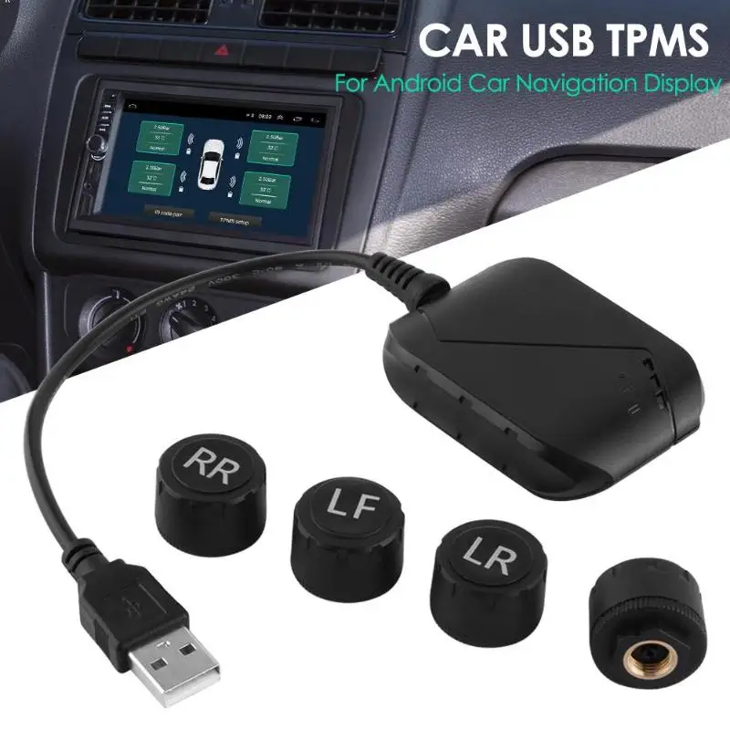 USB автомобильный Android TPMS Авто контроль давления в шинах Система сигнализации для навигации полный диапазон точный мониторинг стабильности плода