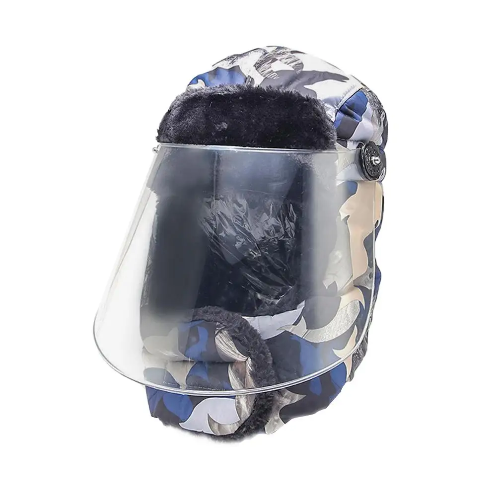 

Windproof Hat with Face Shield Adjustable Warm Lei Feng Cap