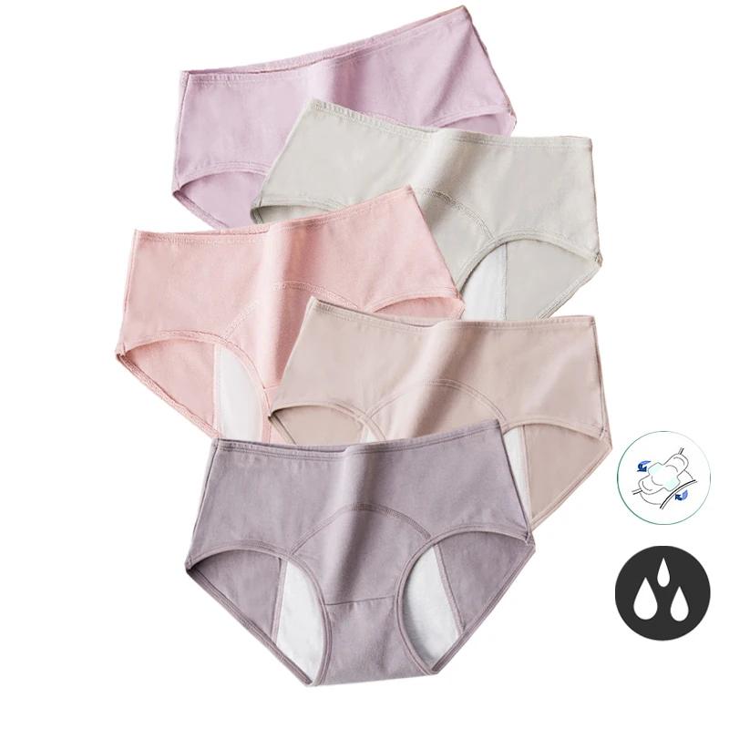 5 шт. женские хлопковые трусы для менструации|Женские трусики| |