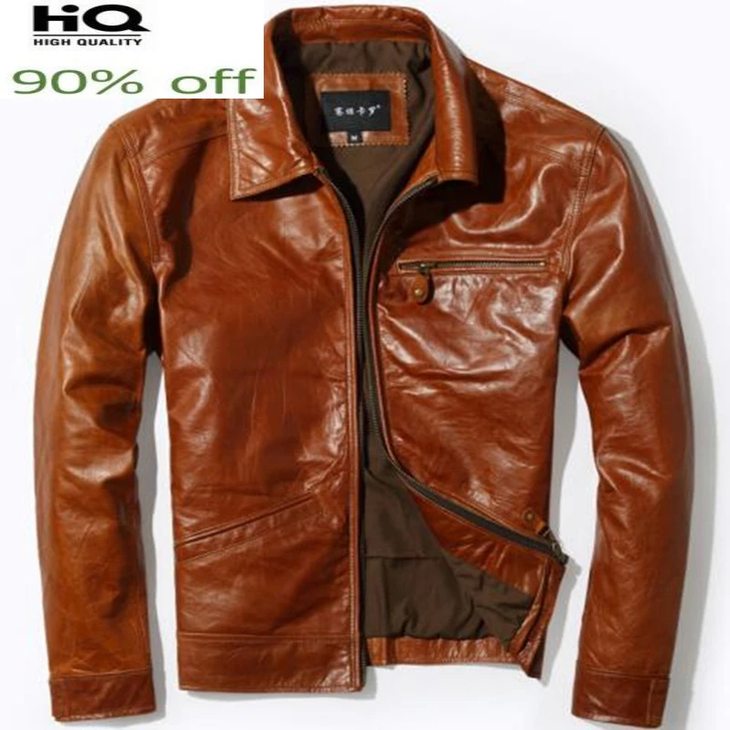 

Winter Autumn Genuine Leather Jacket Men Streetweaar Real Leather Coat Man Moto Biker Vintage Cow Leather Jackets Coats