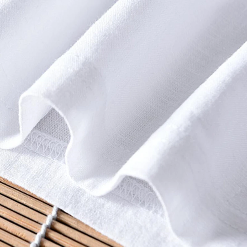 Футболка мужская льняная с круглым вырезом Повседневная модная брендовая