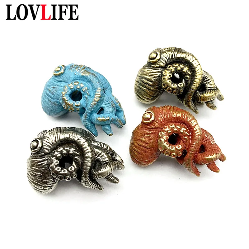 Латунь Морское Животное осьминог нож шарик винтажный брелок для ключей Подвески