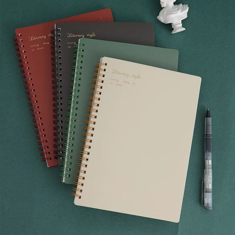 

A5 B5 Coil this student horizontal line grid literary notebook retro rollover spiral simple coil this office stationery