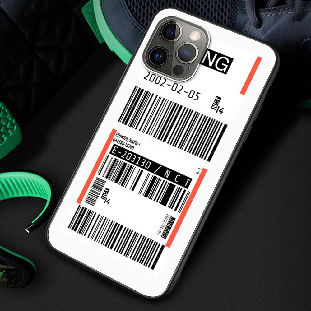 

Label Air Tickets Silicone Soft Cover for iPhone 12 11 Pro MAX Luxury Phone Case XR X XS MAX 8 7 6 6S Plus Coque Shell