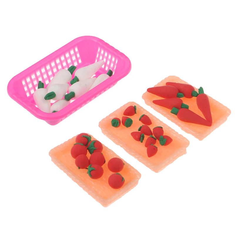 

Корзина для овощей и фруктов для ролевых игр, имитация ресторана, кухонные игрушки 1/12, миниатюрный кукольный домик