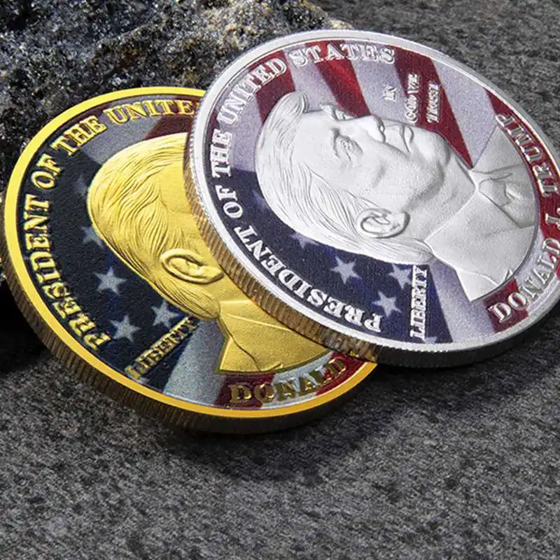 

Hot Sales New 2020 President Donald Trump Challenge Coin Inaugural Gold / Silver Plated Commemorative Coin Collectible Gift