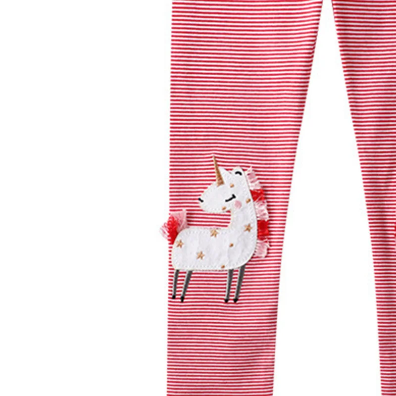 Новинка 2019 Осенние леггинсы для девочек в полоску с единорогом новые мягкие