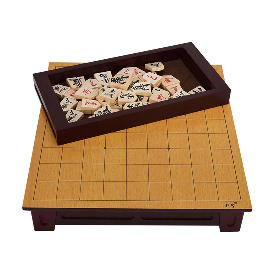 

BSTFAMLY Wooden Japan Shogi 27*25*5cm 40 Pcs/Set International Checkers Folding Sho-gi Chess Game Table Toy Gift Children J02