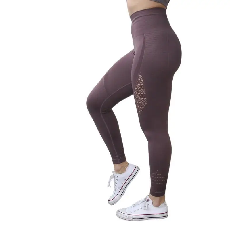 

Europe and the United States high waist and buttock tight fitness pants female sweatpants hollow-out show thin yoga pants
