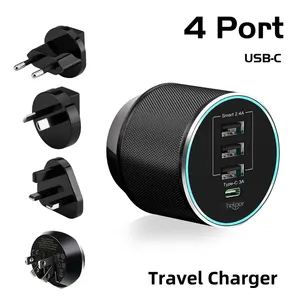 usb c 4 port usb charger with eu uk au travel plug for iphone android like galaxy s6 s7 s9 iphone 6s 7 plus xiaomi and more free global shipping