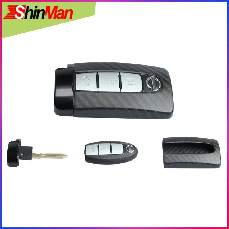 ShinMan Carbon Fiber Car key Case shell Cover bag holder For Nissan GTR Infiniti Keychain Accessories | Автомобили и мотоциклы