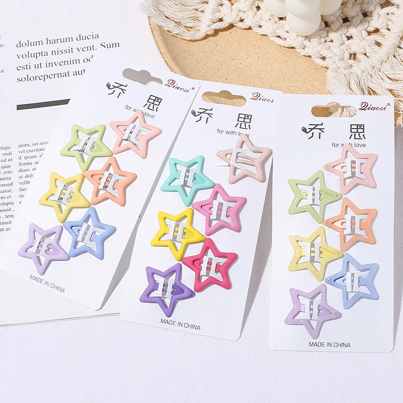 

6Pcs/lot Cute Princess Candy Color Barrette Children Kids Hair Clips Pins BB Snap Hair Clip Hair Accessories Girl Headwear
