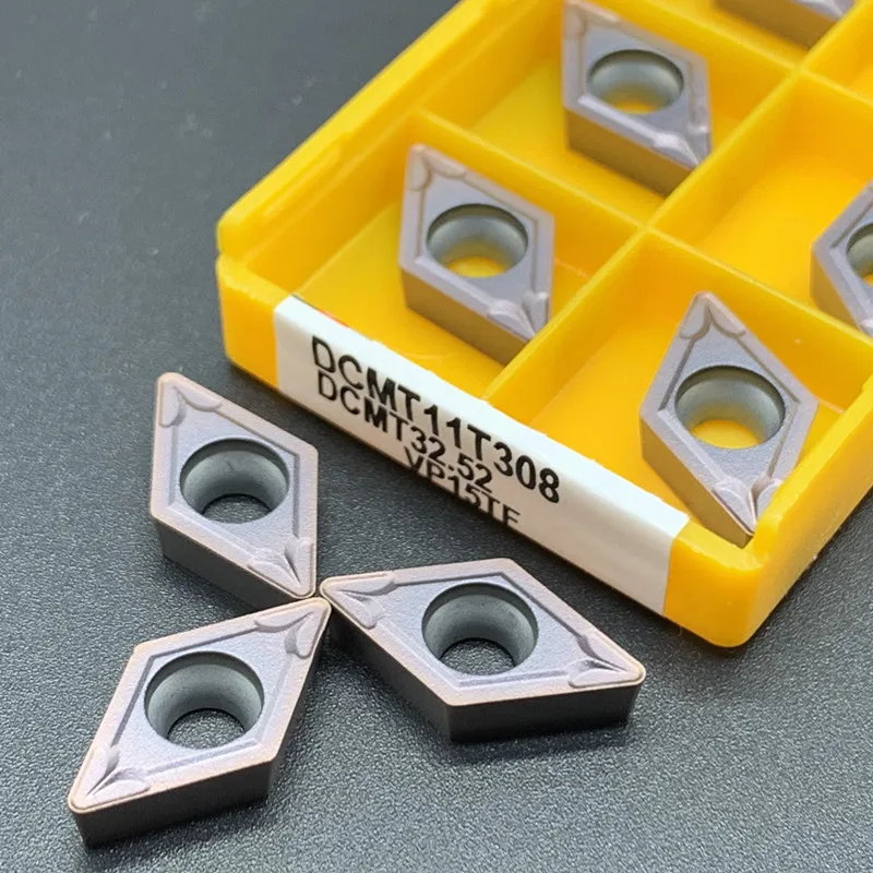 

DCMT070204 DCMT070208 DCMT11T304 DCMT11T308 VP15TF UE6020 US735 CNC Lathe Tools DCMT 070204/070208 Hard Alloy Turning Insert