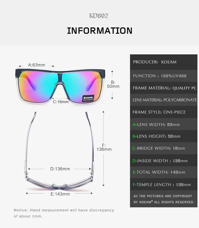 

KDEAM One Piece Shape Polarized Sunglasses For Men New Sports Men's Fashion Driving Eyewear Travel Sun Glasses UV400 Goggles