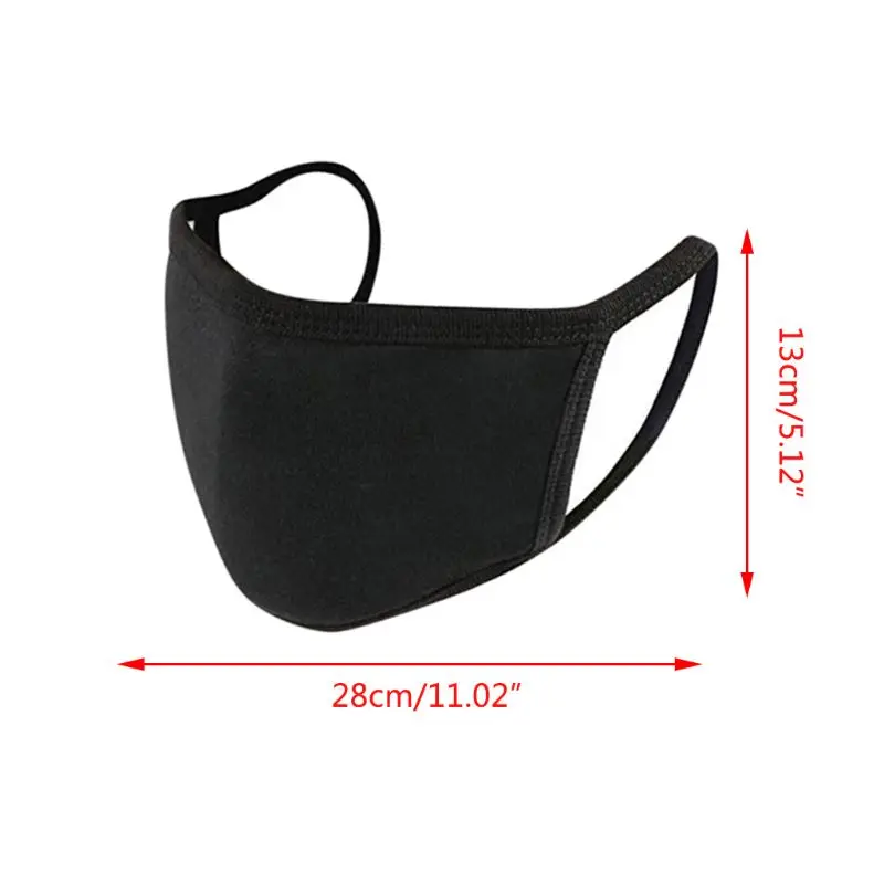 

Adult Unisex Double Layer Cotton Mouth Mask Simple Black White Color High Breathable Sun Protection Dustproof Pollen Face