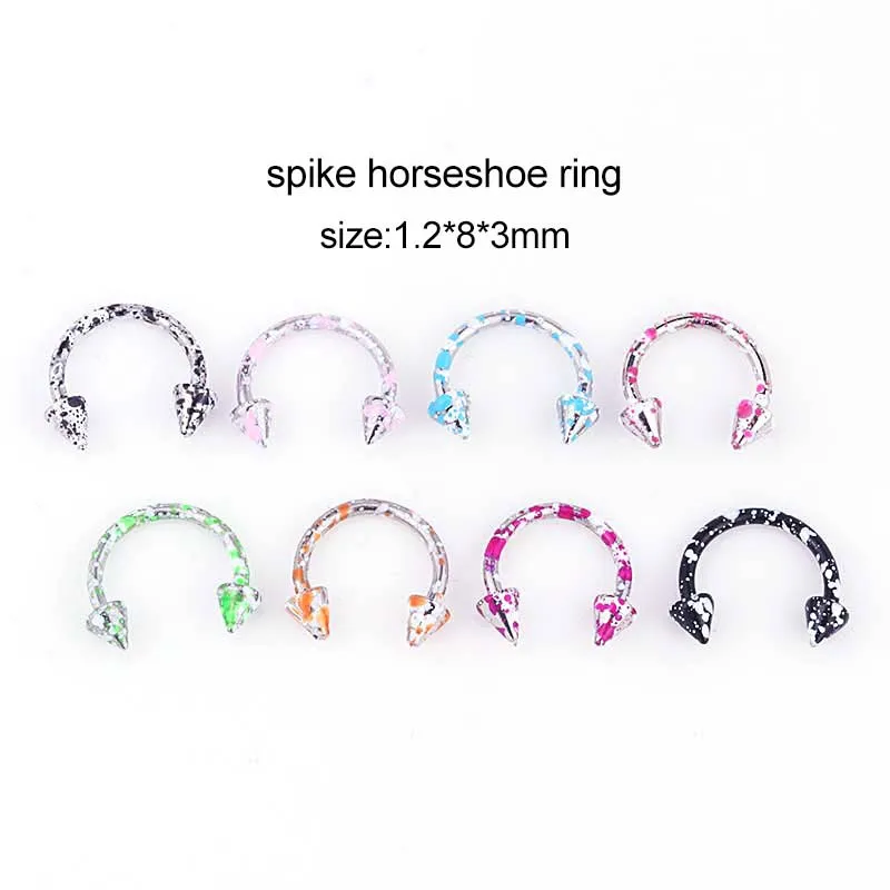 8PCS 8 шт./10 шт./лот из нержавеющей стали Нос Кольца в нос шарики циркулярные подковы штанги кольцо пирсинг ювелирные изделия - Окраска металла: 8PCS