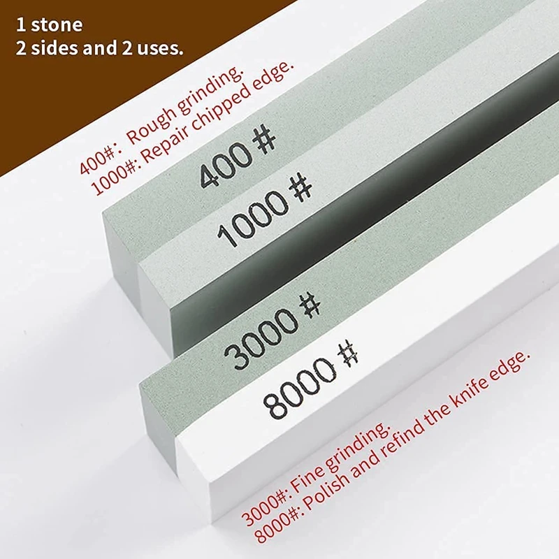 Whetstone Set-Premium Sharpener Stone 2 Side Gravel 400/1000 3000/8000-Whetstone Set | Дом и сад